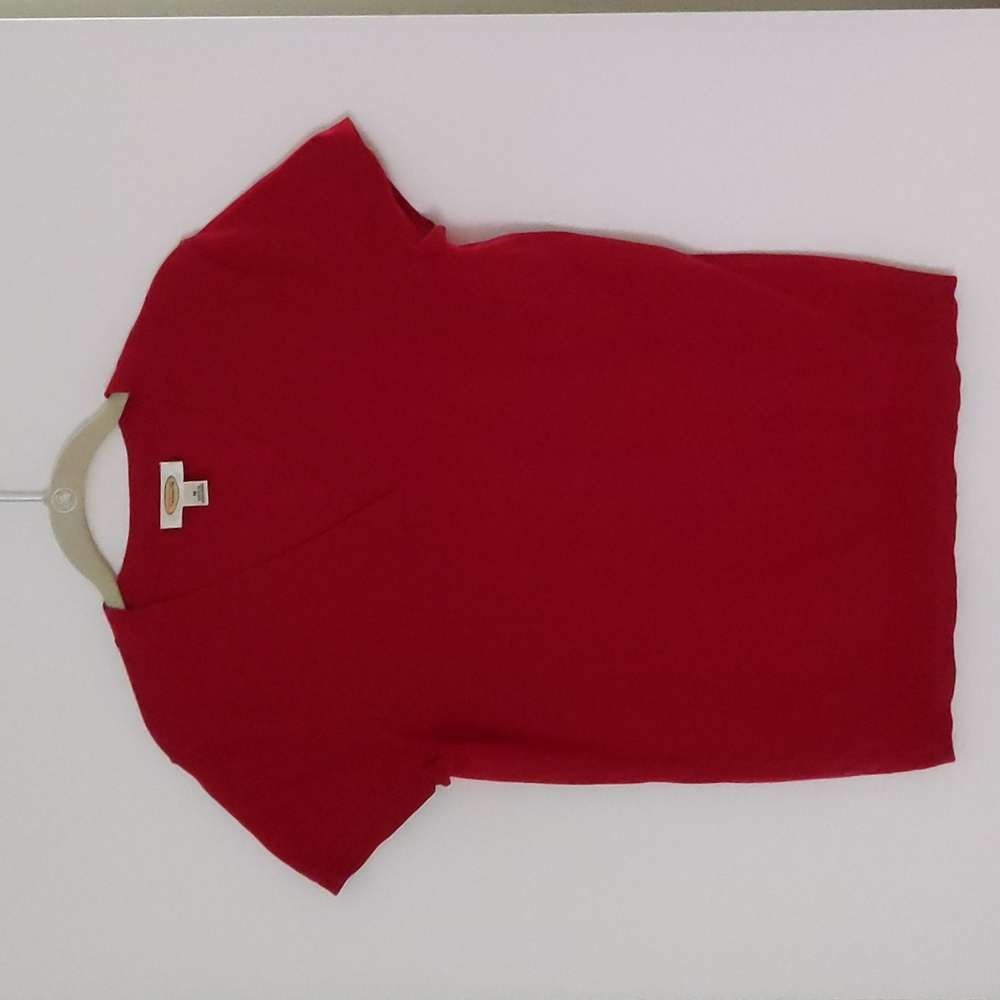 Talbots ribbed Vneck capped sleeve top Sz Medium